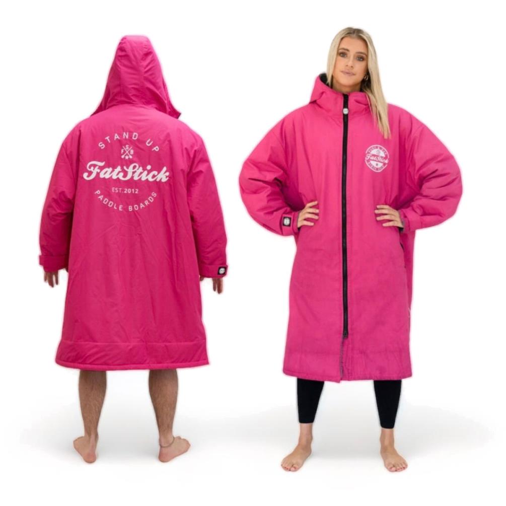 FatStick Weatherproof Fleeced Dry Changing Robe - Pink Extra Image 1
